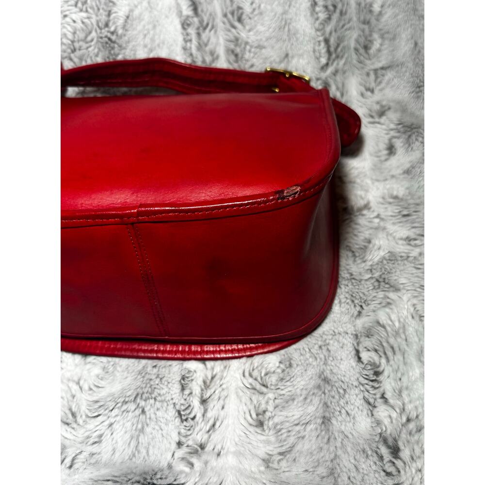 PRE-CREED Vintage Coach 9170 Classic Pouch Red Leather Metal Tag 1970s - Picture 16 of 16